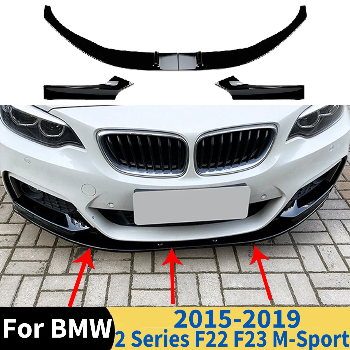 

Car Front Bumper Lip Splitter Spoiler Diffuser For BMW 2 Series F22 F23 M-Sport 2015 2016 2017 2018 2019 Auto Accessories Tuning
