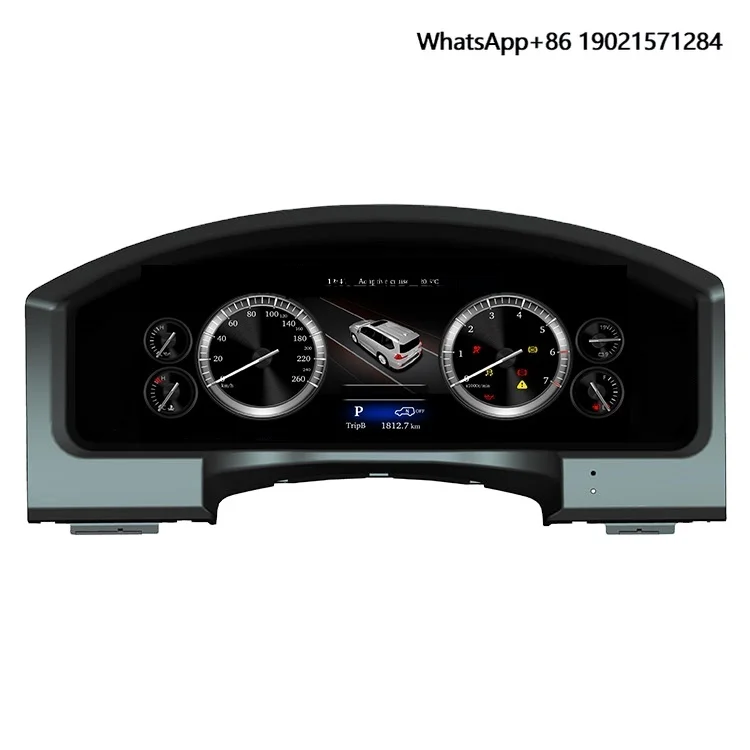 New 12.3 Inch LCD Dashboard Speedometer Car Cluster for Landcruiser LC200 2008-2019 Auto Meter LED Display Linux System