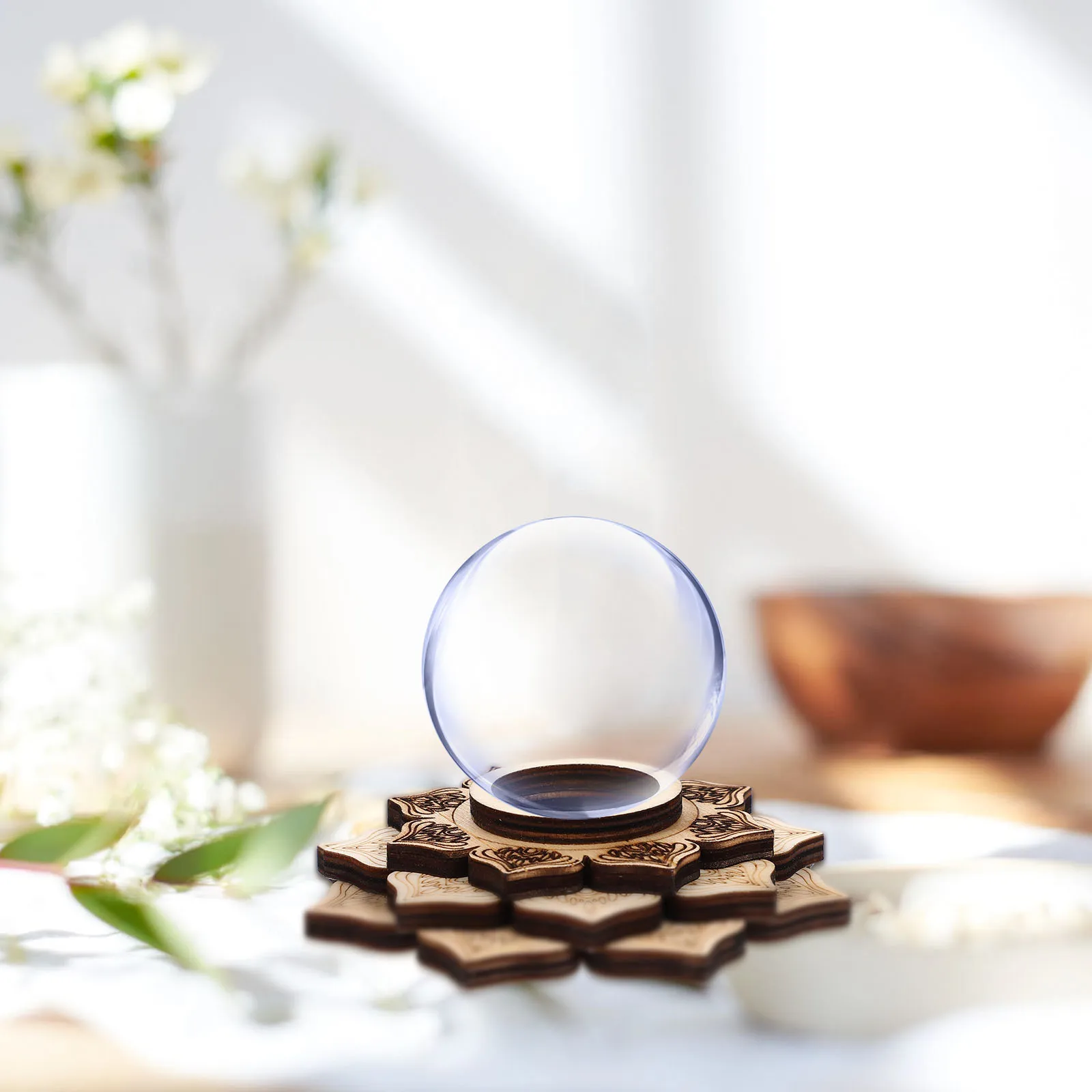 

Crystal Ball Holder Wood St Desktop Rack Base Delicate Support Stone Storage Display Home Decor Wooden Sphere St