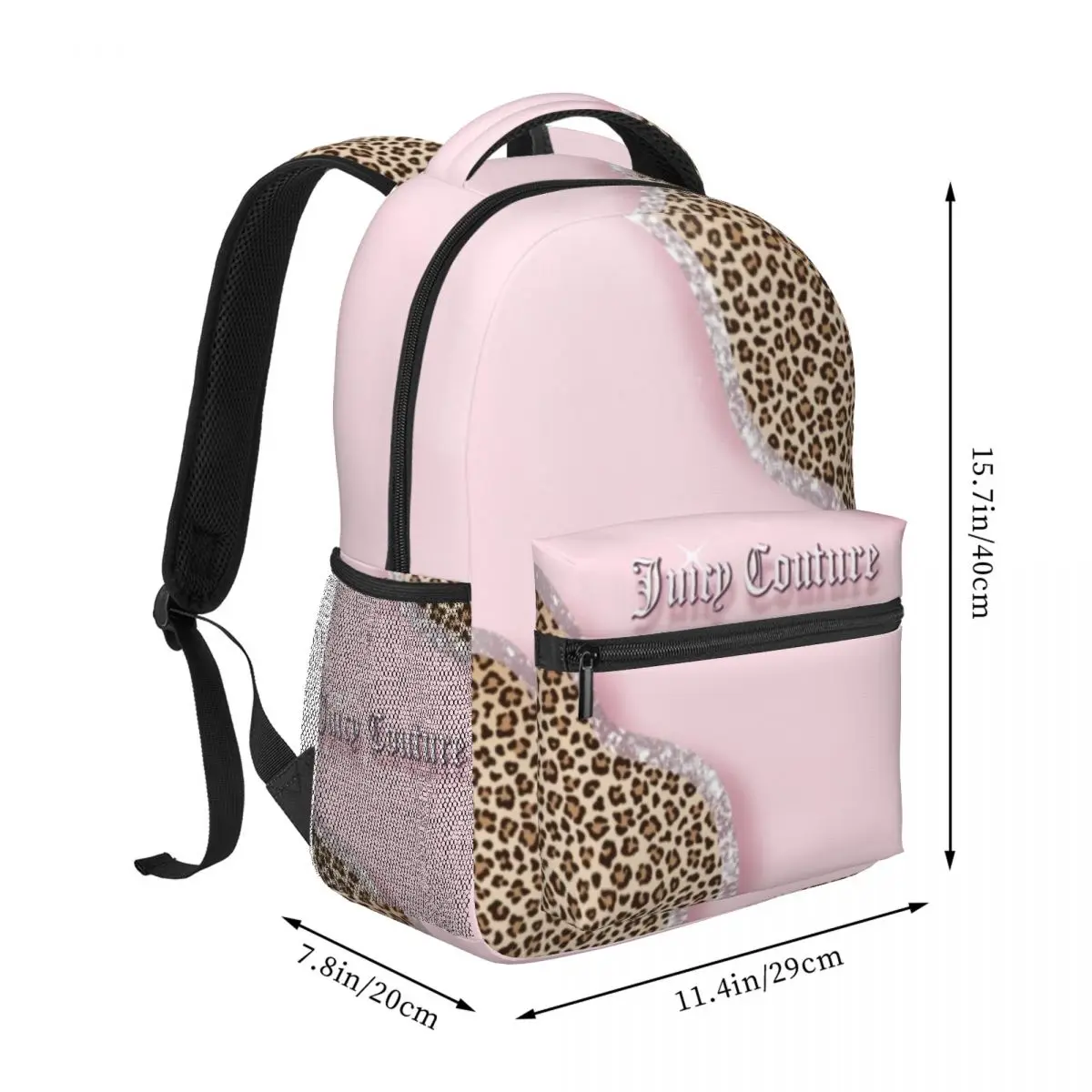 Juicy-Couture Student School Bookbag Canvas Daypack Elementary High College Travel Bags 16in