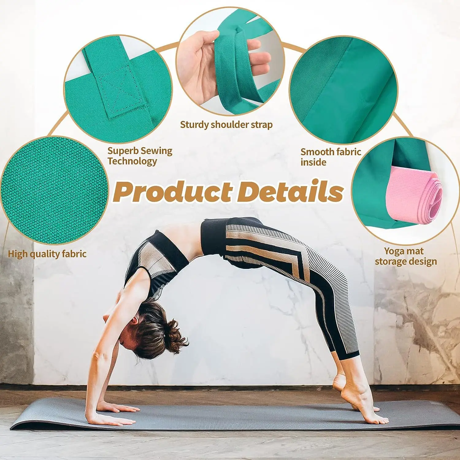 Yoga Mat Bag For Women Men Non Slip Yoga Pilates Mats Storage Bag With Adjustable Strap Portable Outdoor Fitness Accessories