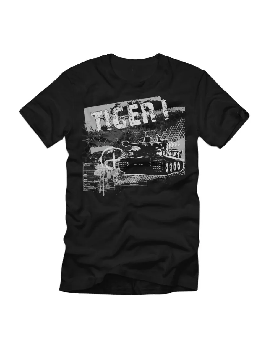 Tiger 1 Grunge Art Panzerkampfwagen 6 Art Welt Panzer T-Shirt. Summer Cotton Short Sleeve O-Neck Mens T Shirt New S-3XL