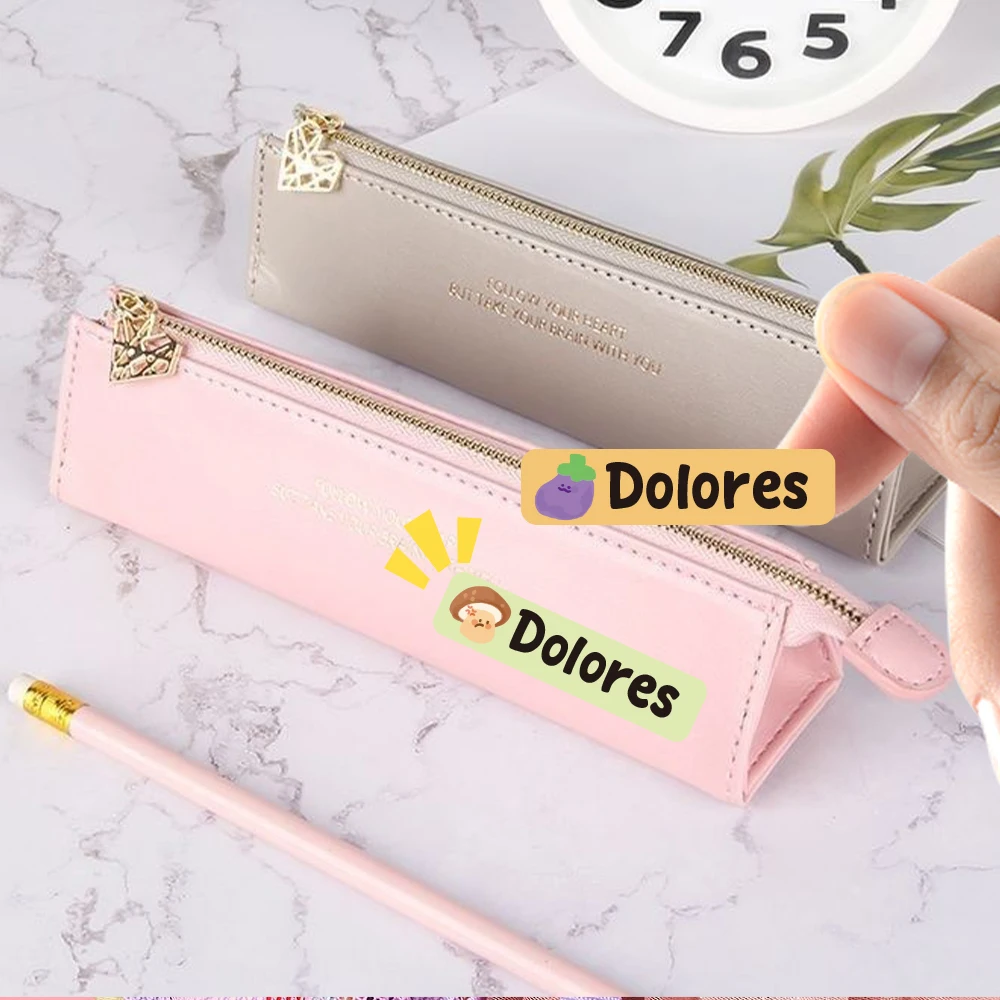 Custom vegetable Name Sticker,Transparent Waterproof Stickers for Kids,diy Name Labels for School Bag Bottles Box Mug Uniform