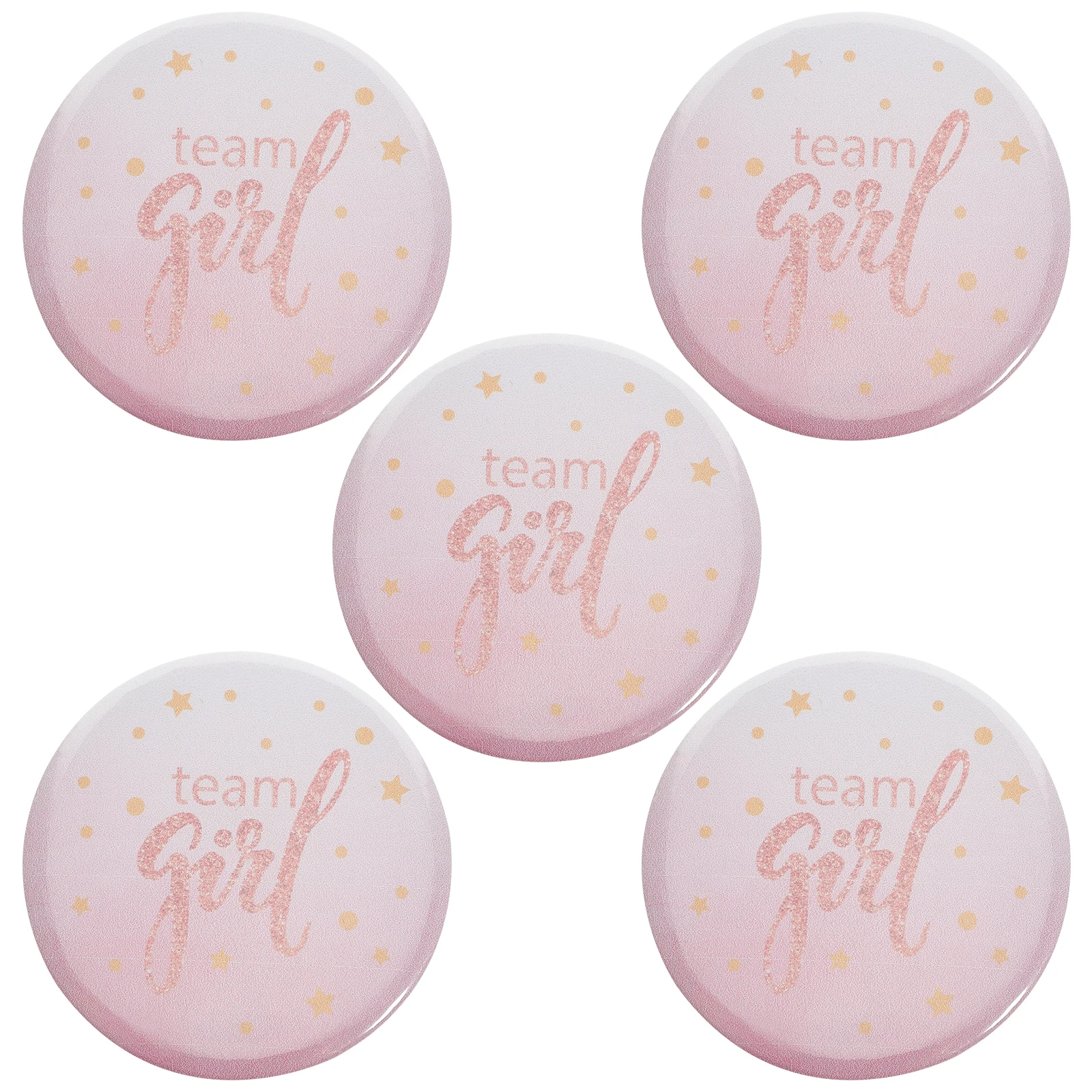 

50pcs Gender Reveal Badges Shower Decorations Party Badge Ornaments For Girls Tinplate Birthday Accessories Women Chic