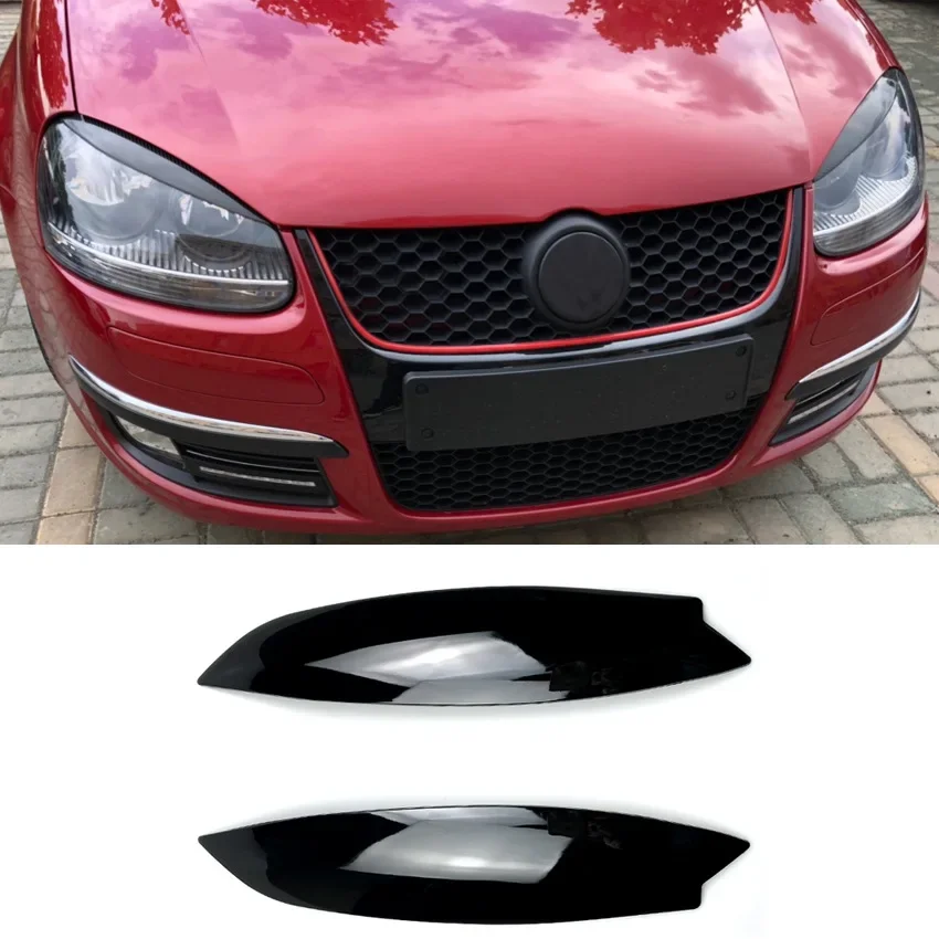 For Volkswagen GOLF 5 MK5 GTI R 2003-2009 Car Accessories Carbon Fibe Headlights Eyebrow Eyelids Chrome Trim Cover Lamp Hoods