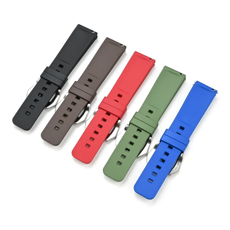 Premium Grade Fluoro Rubber Watch Strap 20mm 22mm 24mm FKM Diving Quick Release Bracelet Band for Rolex Water Ghost Panerai