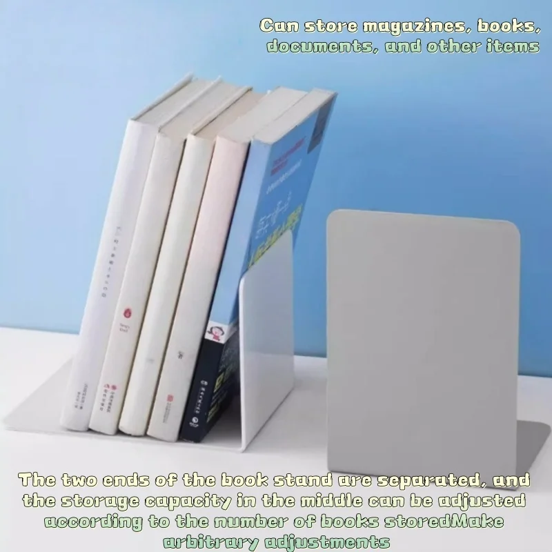 A Pair of Solid Color Bookshelves - Anti Slip Desktop Bookshelf, Storage Organizer, Home Office and Book Organizer