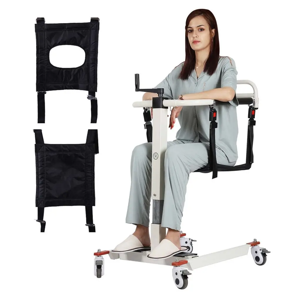 

Transfer Lift Wheelchair Shower Wheelchair Patient Lift for Home, Adjustable seat Height, Includes Toilet seat with Hole, Porta