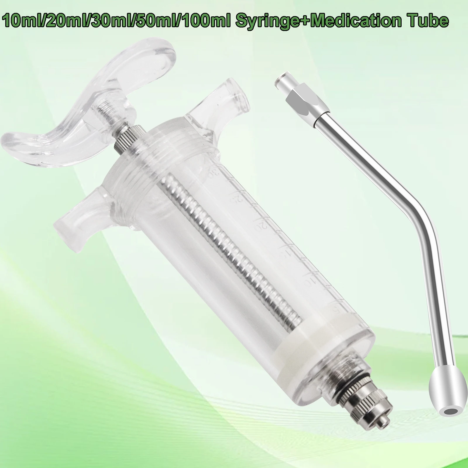 50ml PVC Steel Syringe with Feeding Tube Needle Mice/Parrots/Birds/Poultry/ Elbow Gavage Needles Small Animal Pet Feeding Tools