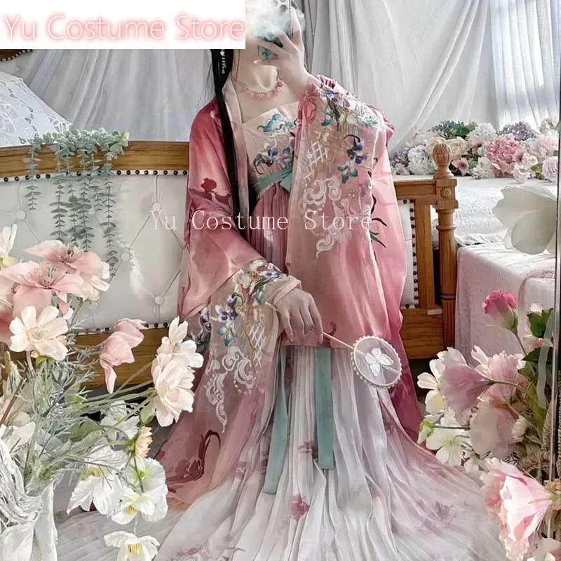 

Chinese Hanfu Dress Women Halloween Carnival Cosplay Costume Party Outfit Ancient Chinese Embroidery Hanfu Dress Yu Costume