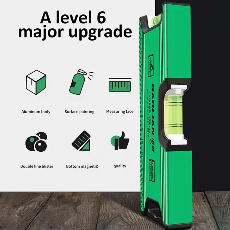 New High-precision Spirit Level Strong Magnetic Mini Multi-function Aluminum Alloy Ruler Spirit Level Decoration Special Tool image 6