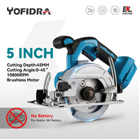 YOFIDRA 10800RPM 185MM Electric Circular Saw 5/7 Inch Handheld Multifunction Rechargeable Cutting Machine For Makita 18V Battery