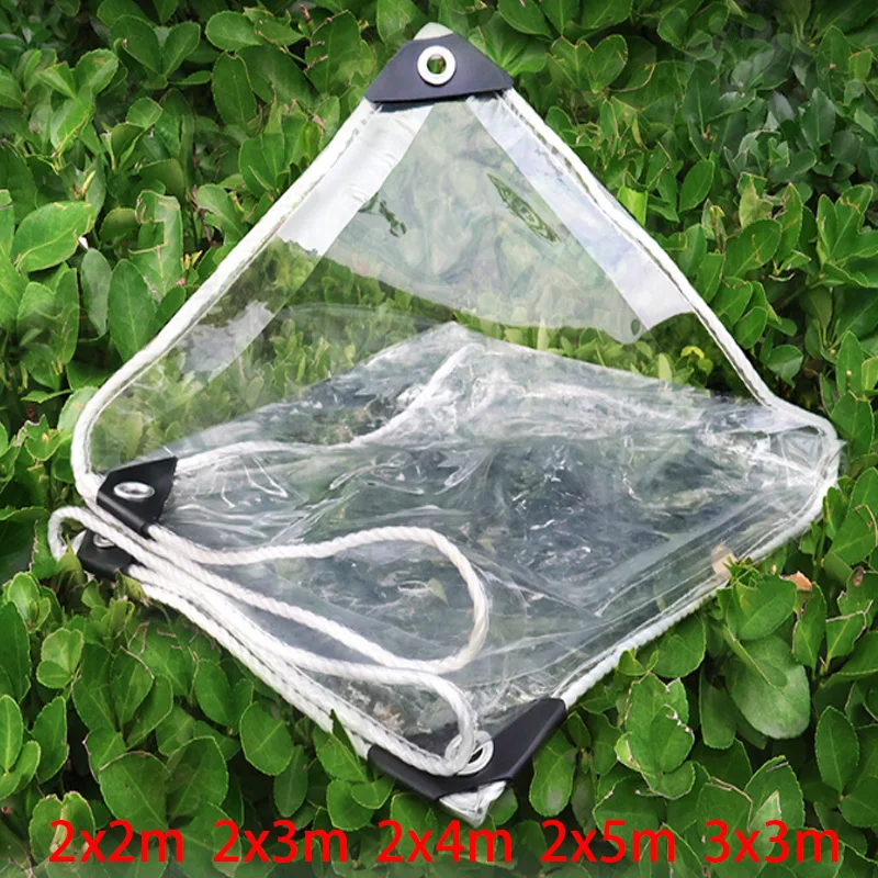 Thickened PVC Transparent Tarpaulin Waterproof Windproof Canopy for Outdoor Terrace Snow Guard