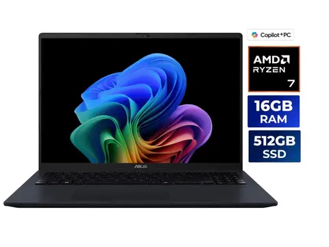 Asus VivoBook 16" Copilot+ PC Laptop AMD Ryzen AI 7 350 16GB DDR5 Memory 512GB PCIE SSD Windows 11 Home (M1607KA-NS76)