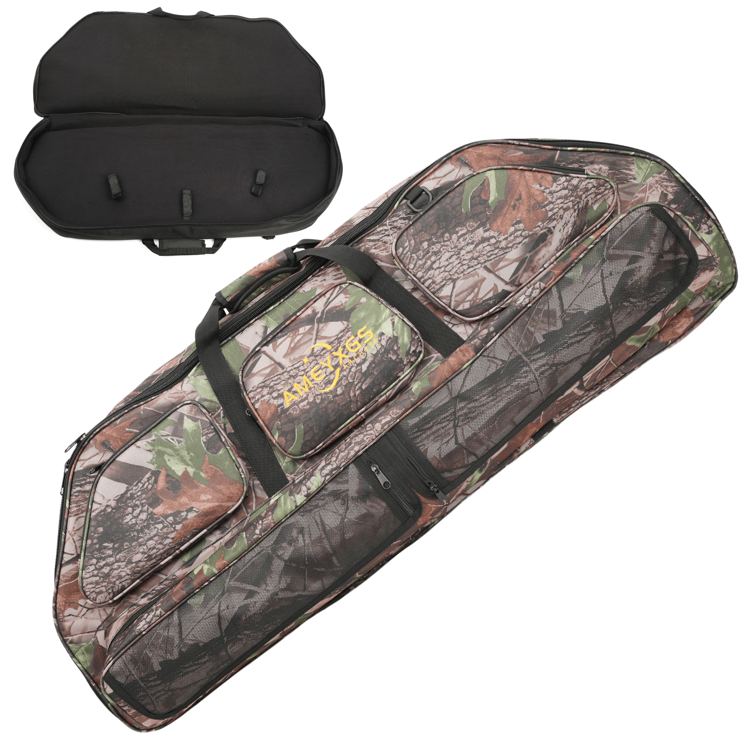 1pc Canvas Compound Bow Bag Quiver Multi-pocket Large Capacity Case for Archery Shooting Hunting Shoulder/Hand/Backpack