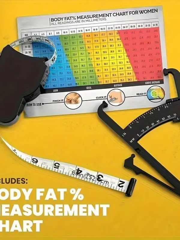 Körperfett-Kaliper und Taillenmessband-Set - Handgehaltener Kombinations-Kaliper und Messband, Tragbares Fitness-Messwerkzeug – Detail 3