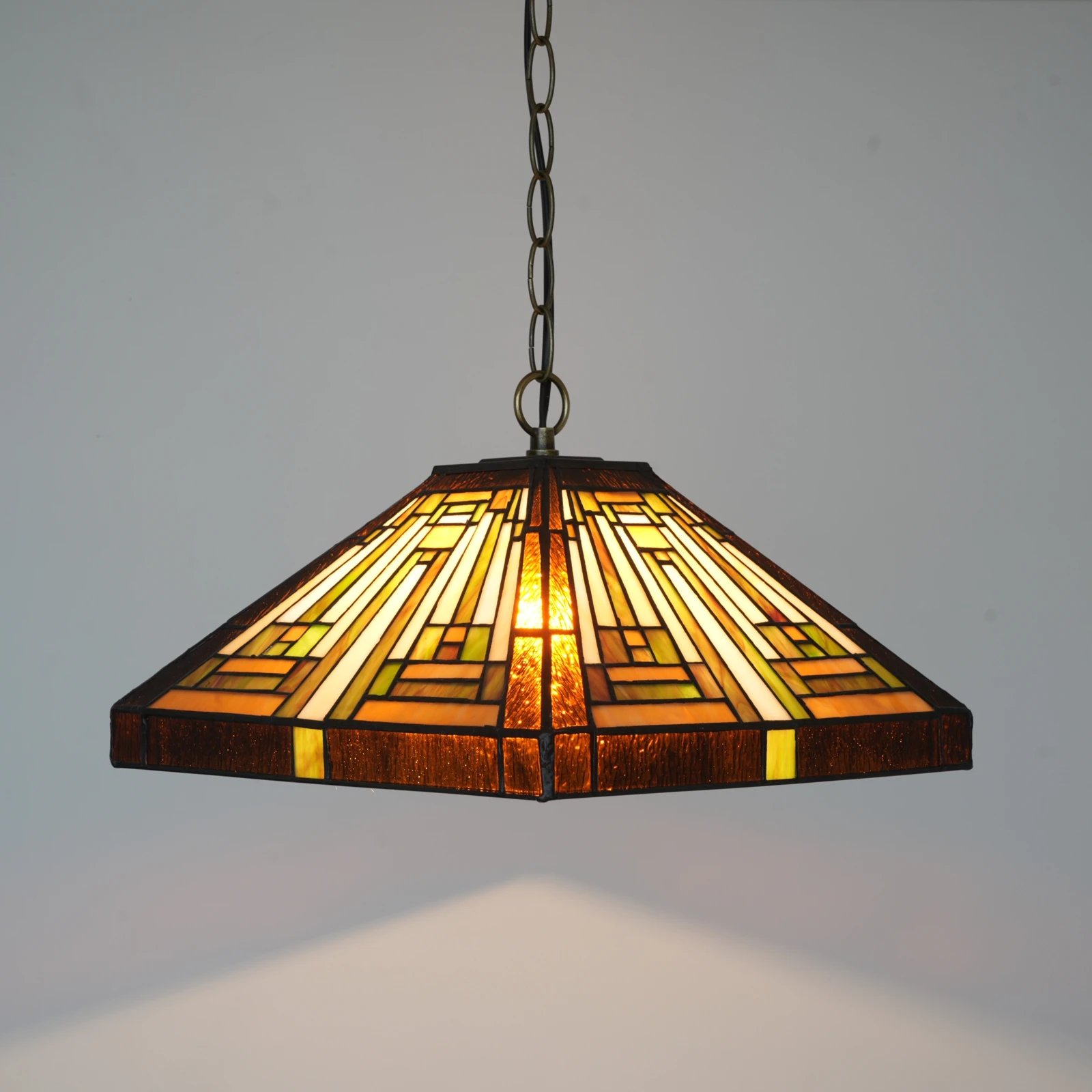 Stained Glass Pendant Lights Antique Rustic Tiffany Style Hanging Lamp for Kitchen Island Counter Dining Room Hallway Office