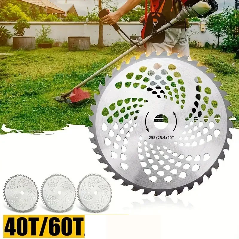 

For Lawn Mower for Brush Cutter Trimmer Garden Weed Mower Parts 40/60 Teeth Weed Trimmer Blade Head Blade Wood Mower Disc