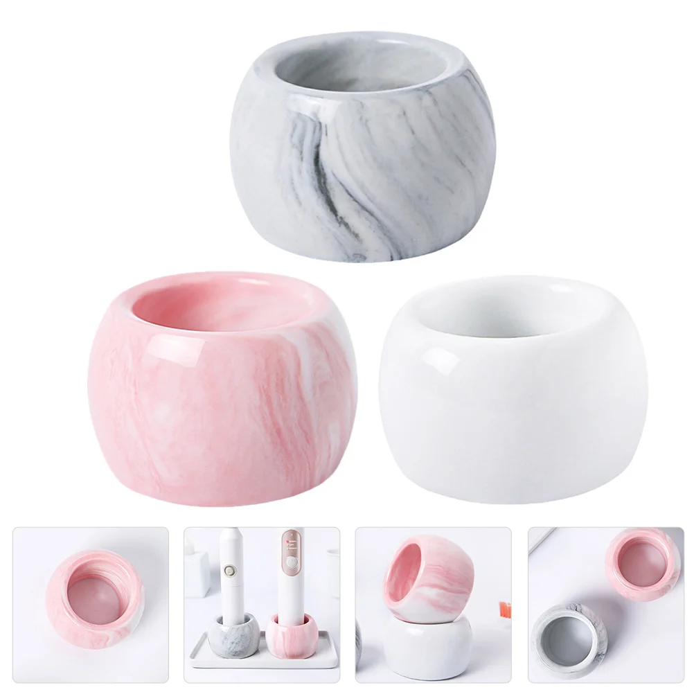 

3Pcs Electric Toothbrush Holder Marble Style Toothbrush Stands Compact Bathroom Organizer for Travel Home Use Scratch Resistant