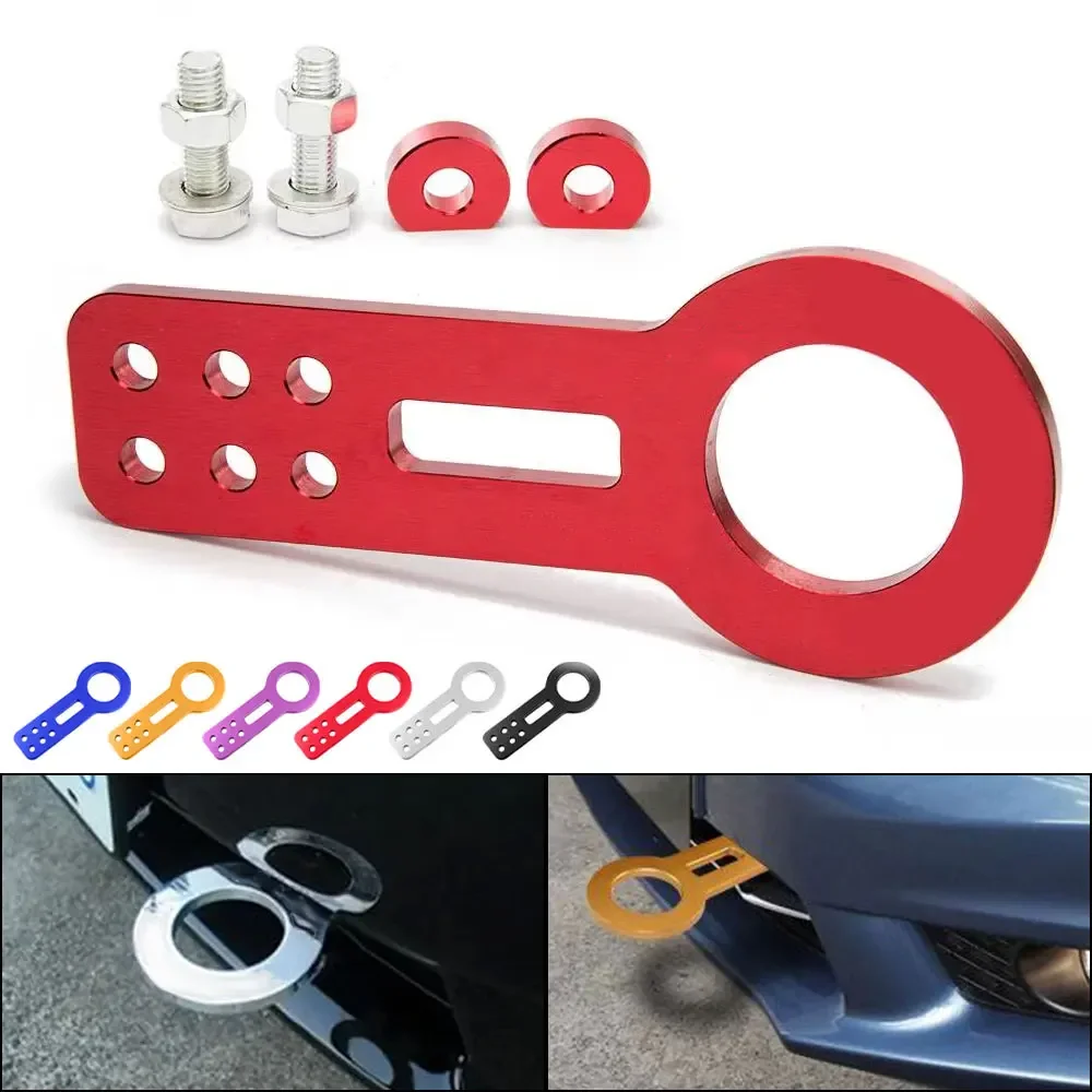 Front Screw-On Towing Ring for Honda Civic Bumper Towing Bars Hook Vehicle - Universal Aluminum Racing Tow Hook