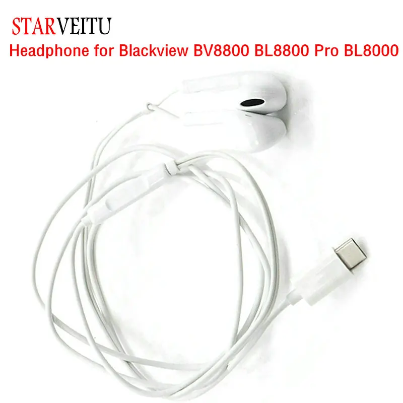 Headphone for Blackview BV8800 BL8800 Pro BL8000 Headset Type C Earphone