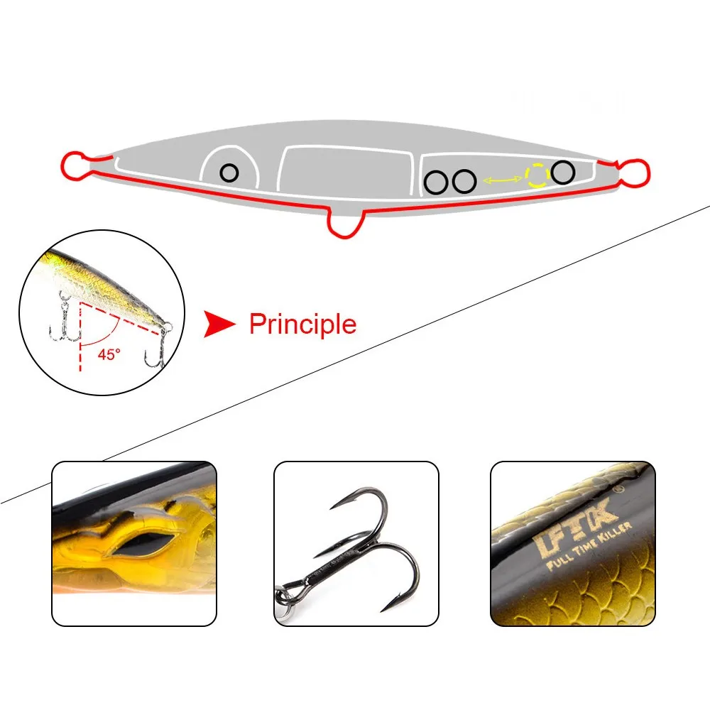 TEKNIK 90/110/130mm Asturien Topwater Wobbler Angelköder Schwimmender Stickbait Asturien Künstliche Pencil-Köder für Wolfsbarsch und Thunfisch – Detail 4