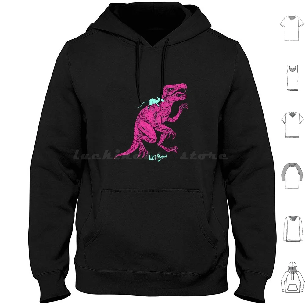 Wet Dino Hoodie cotton Long Sleeve Wet Brain Dinosaur Rat Mouse Austin James