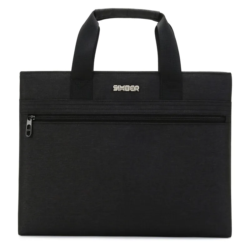 

Black Men's Business Briefcase - Laptop Compatible Customizable handbag SIMOER 5533