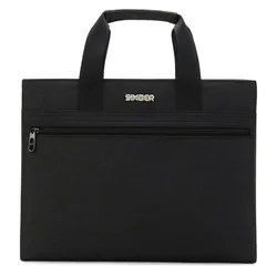 Maletín de negocios para hombre, bolso de mano personalizable, Compatible con ordenador portátil, color negro, SIMOER 5533