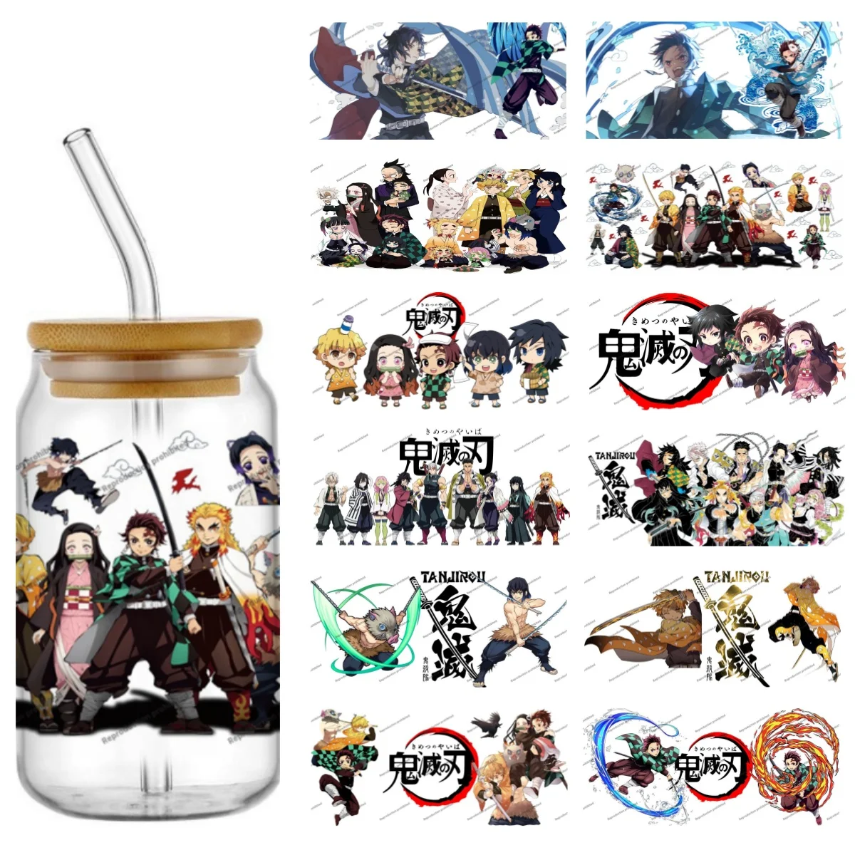 

Miniso UV DTF Jujutsu Kaisen Design Transfer Sticker Cartoon Decals High Qaulity cup wrap Waterproof Decorative Sticker