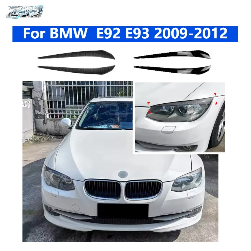 

For BMW E92 E93 2009-2012 Gloss Black ABS Headlight Eyebrow Eyelid Cover Trim Lamp Sticker Car Exterior Accessories