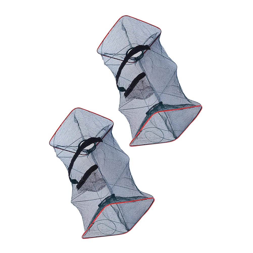 

2pcs Crab Fishing Net Foldable Portable Mesh Trap for Outdoor Lobster Crawfish Catching Reusable Durable Nylon Metal Design