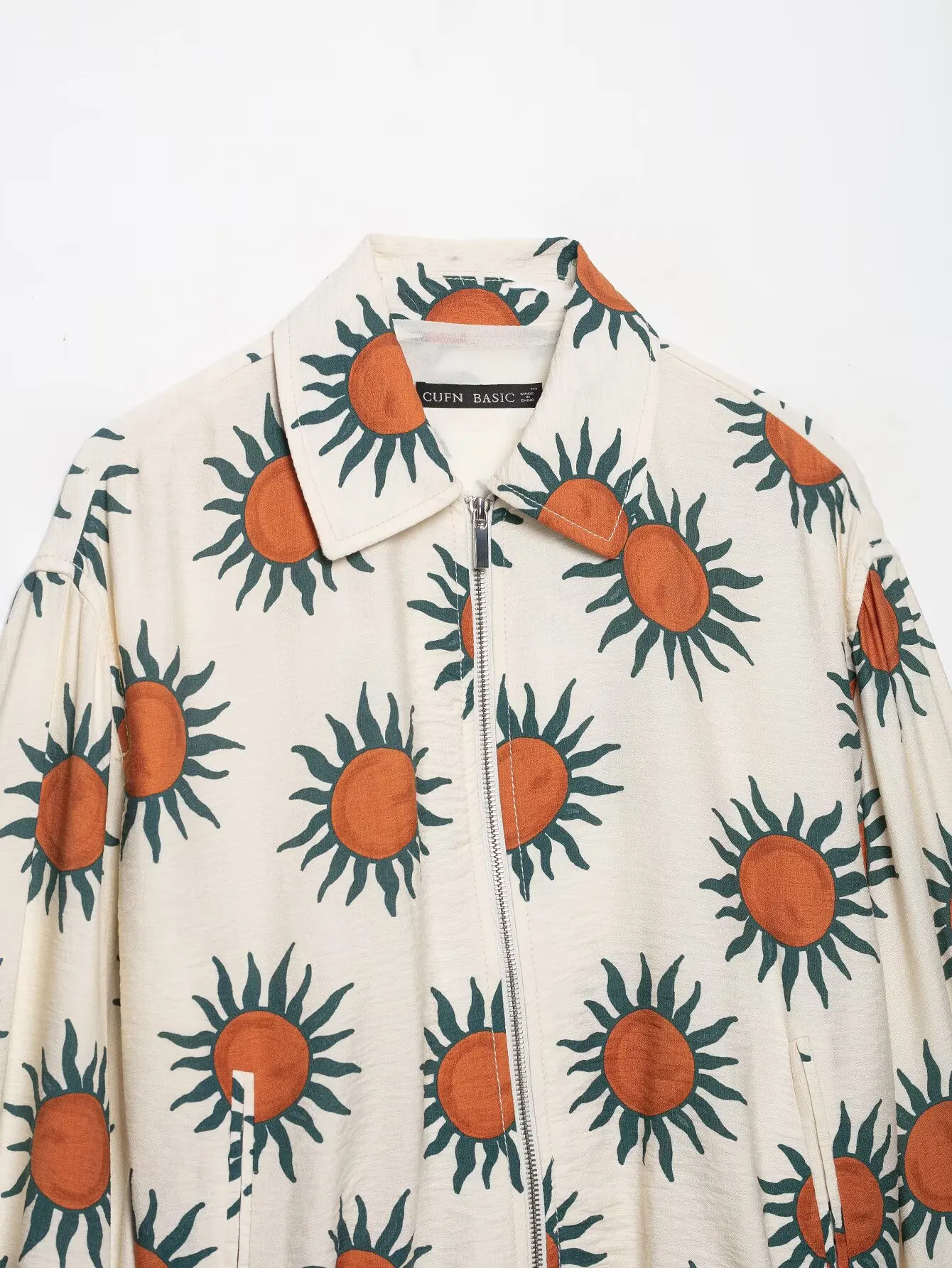 KLKXMYT Damen-Set, Modischer Print, Bomberjacke mit Reißverschluss, Mantel, Sarong-Midirock, Lässiges Outfit für den Herbst 2026, Elegantes Damen-Outfit – Detail 9