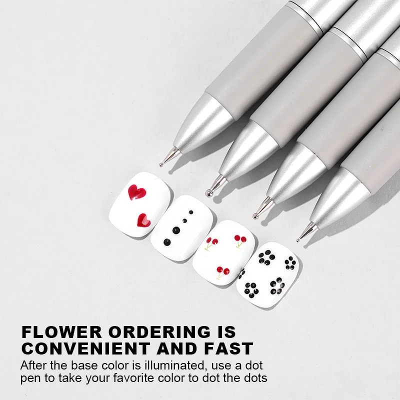 ปากกาแต่งแต้มแบบกดมัลติฟังก์ชั่น 5-in-1 Nail Art Dotting ปากกา พร้อมหัวเปลี่ยนได้ 4 หัว (มีหลายขนาด)