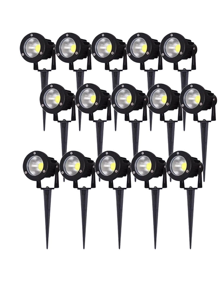 Luzes LED Decoração de Jardim, Landscape Spike, Path Spotlights, branco quente, IP65 impermeável lâmpada de gramado, 220V, 110V, 24V, 12V, 5 W, 7W,