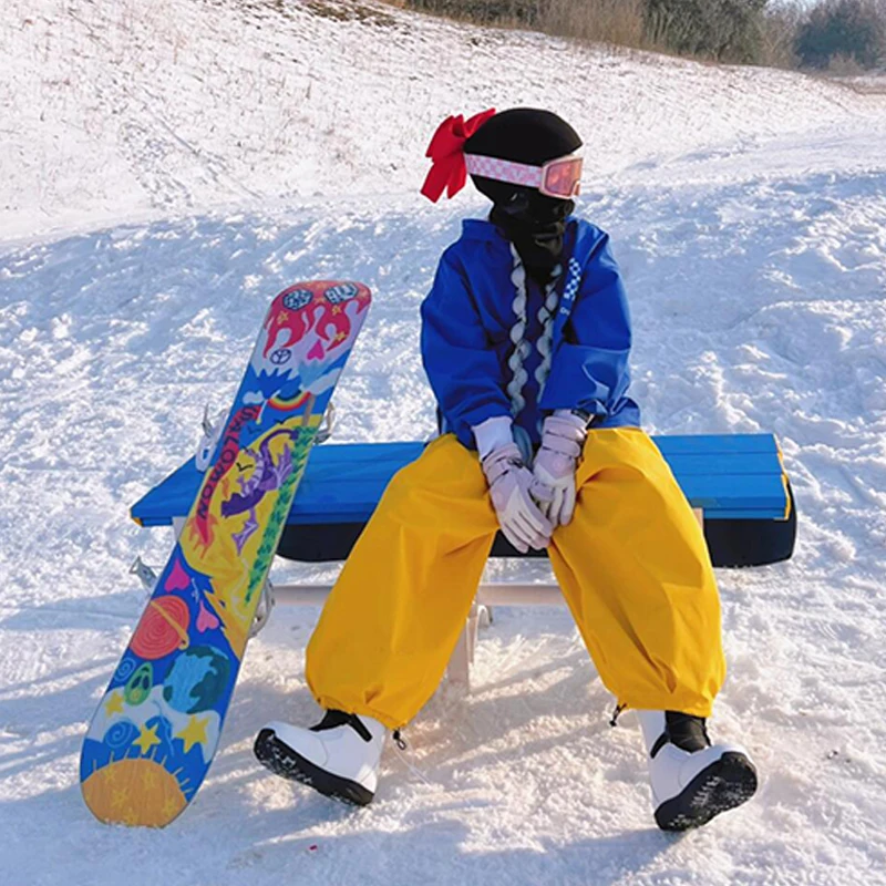 klein-blue-fce-lined-ski-suit-set-men-women-outdoor-windproof-warm-snow-pants-ex-american-design-sensation-skiwear