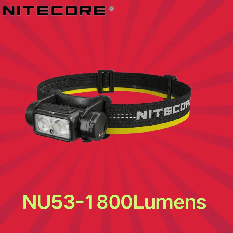 NITECORE NU53 18000Lumens 8 x NiteLab UHE LEDs Rechargeable Lightweight Waterproof Headlamp Built-in 6000mAh Battery Headlight