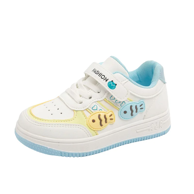 

Blue Fish 2025 Trendy White Sneakers Flat Comfortable Dopamine Casual Shoes for Students Fashion Sports