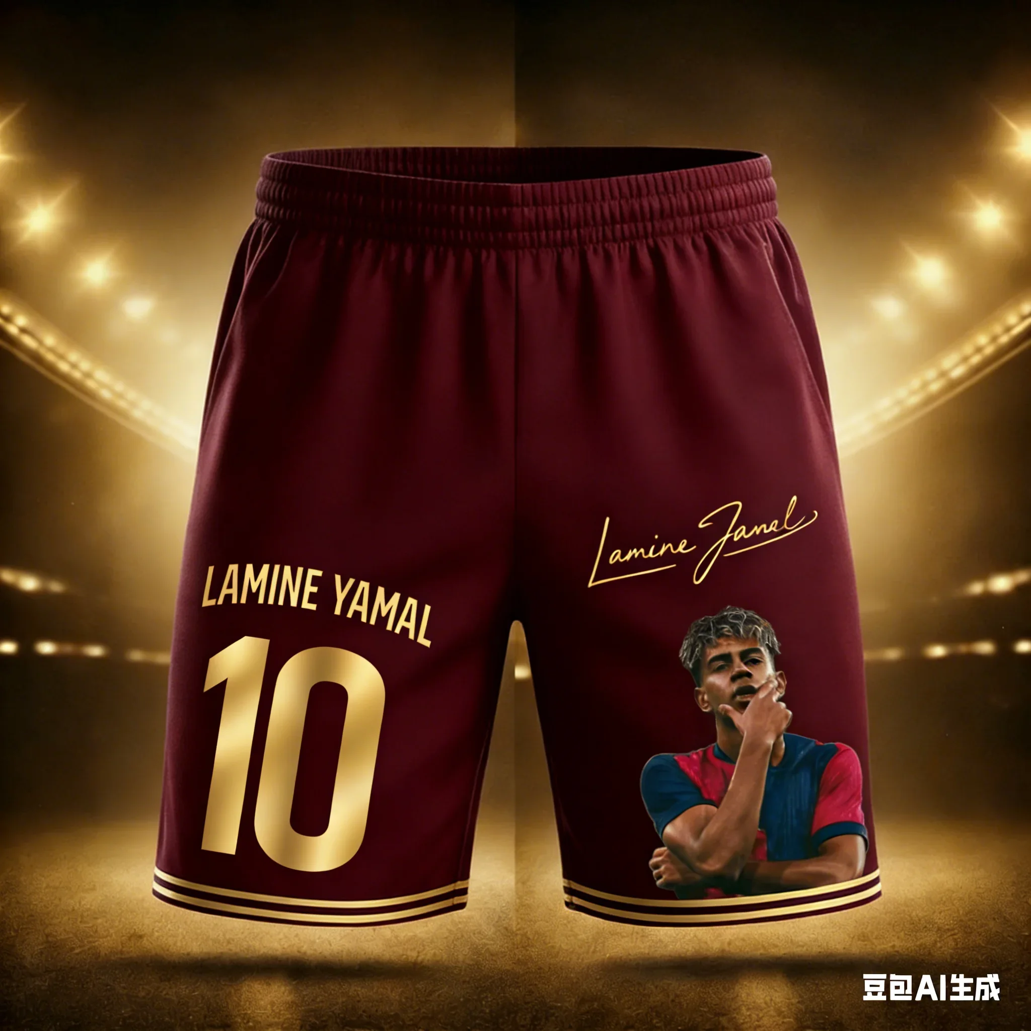 Lamine Yamal Barcelona No. 10 Shorts New Casual Style 3D Digital Print Quick-Drying and Breathable