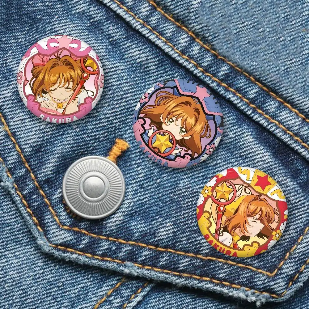 Magical Girl Anime C-Cardcaptor S-Sakura 58mm Animals Funny Brooches Badge Backpack Clothes Gift Accessory