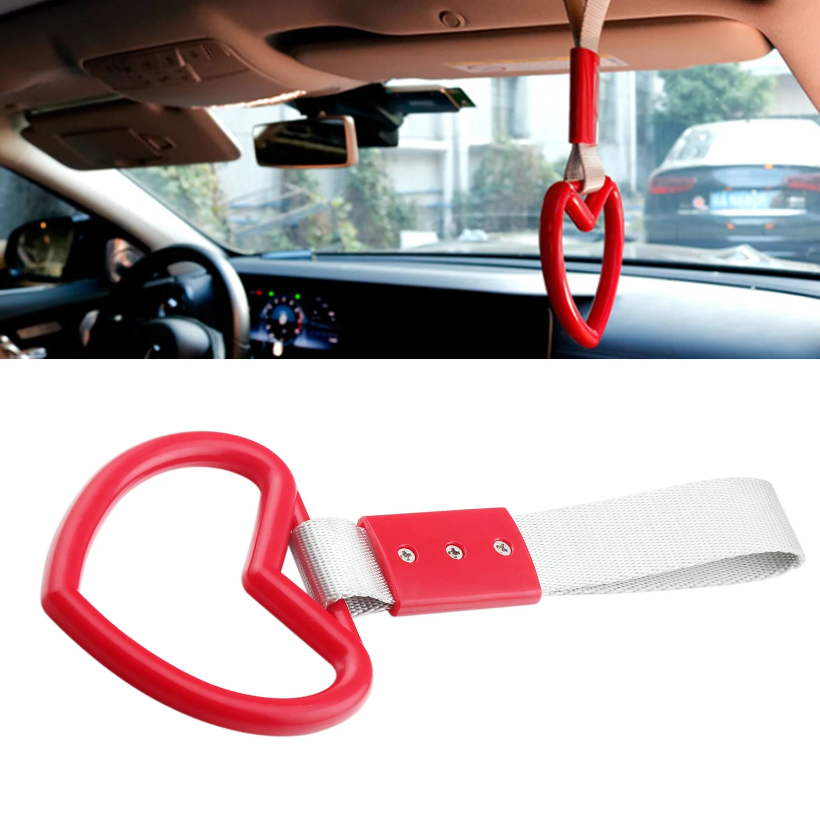 1pcs Tsurikawa Ring Heart JDM Train Bus Handle Hand Strap Styling Drift Charm Strap Drift Auto Accessories Car Strap