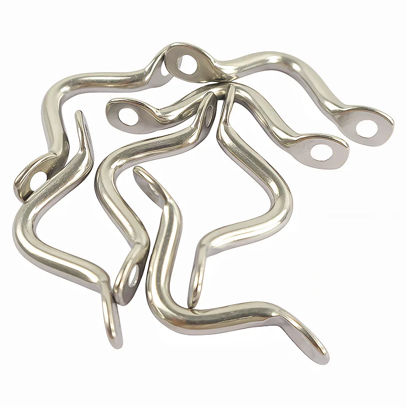 1-10PCS Stainless Steel Ceiling Hooks Wall Mount U-Hook for Heavy-Duty Rigging Hanging Marine Boat Fender Hook Wire Eye Strap