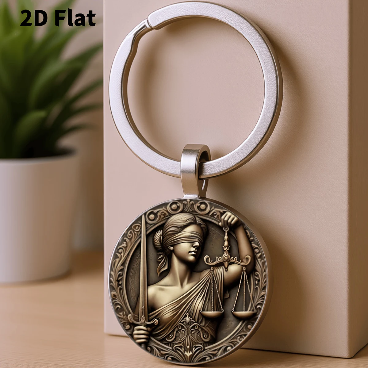 سلسلة مفاتيح سيدة العدالة، آلهة معصوب العينين مع موازين العدالة من سبائك الزنك هدية للمحامين والقضاة #4