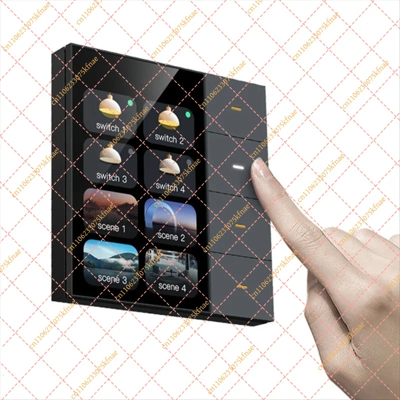 3.5 Inch Touch Screen Smart Wall Switch Tuya Zigbee 4 Gang Control 8 Scene Radar Sensor Dimming Curtain Smart Switch