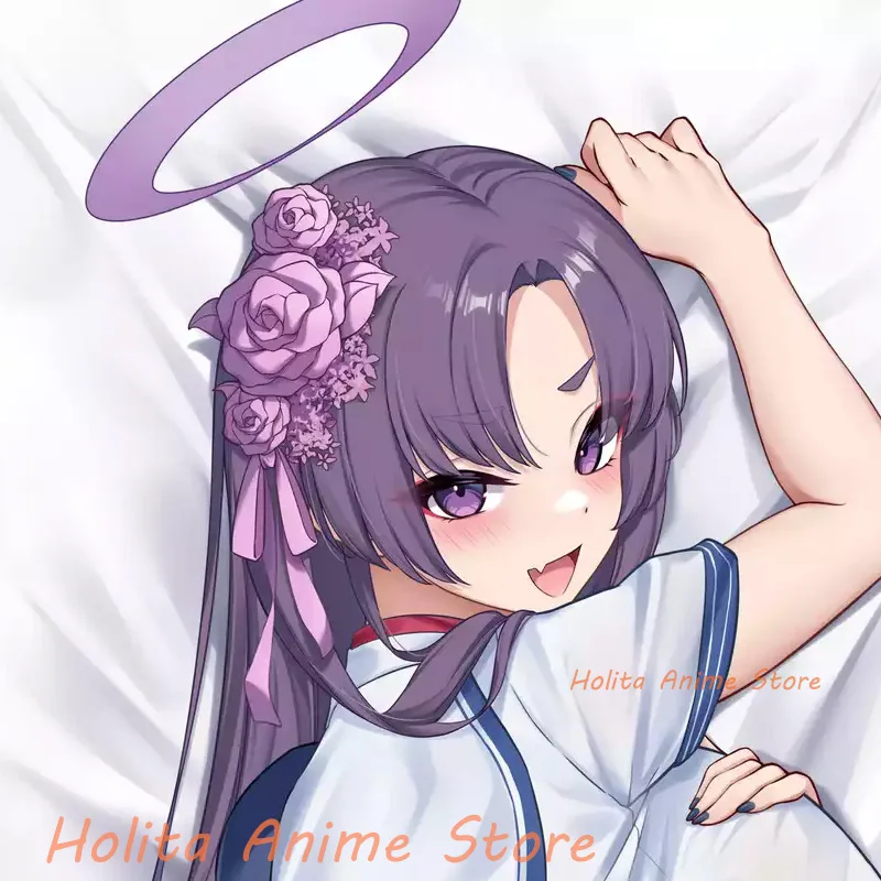 Dakimakura Yukari Blue Archive Anime Double sided Print Life size Body Pillow Cover Pillowcase