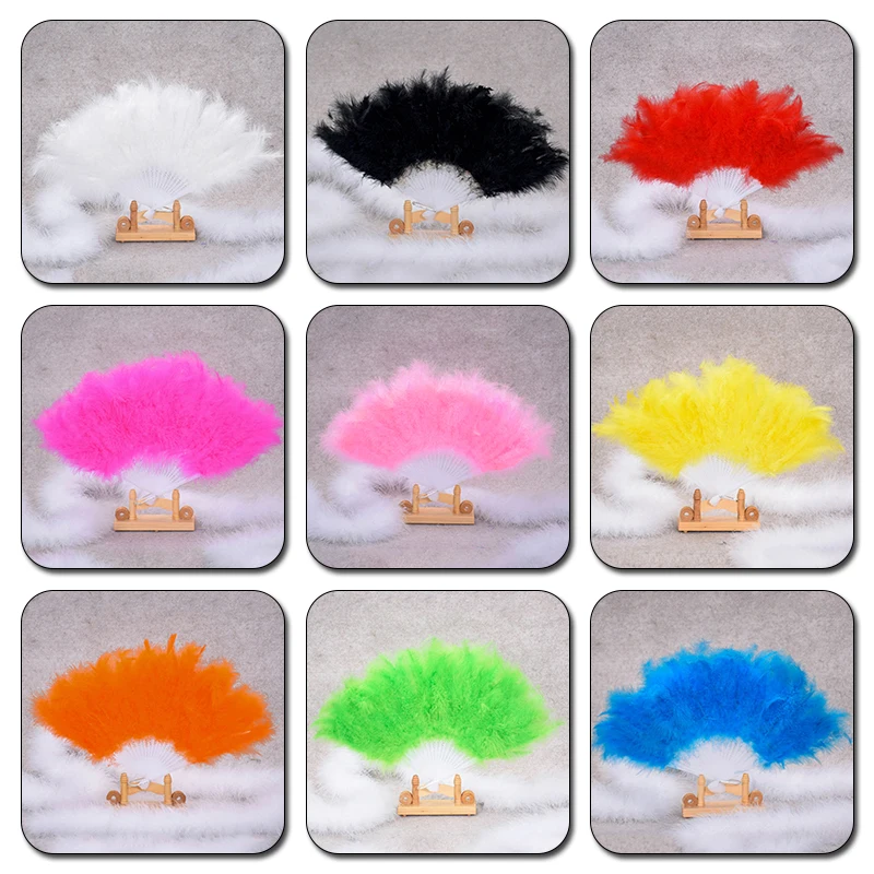 MissDeer-abanico plegable de plumas para niña, abanico de mano japonés de hada dulce, estilo gótico, baile de corte, regalo de plumas, decoración de