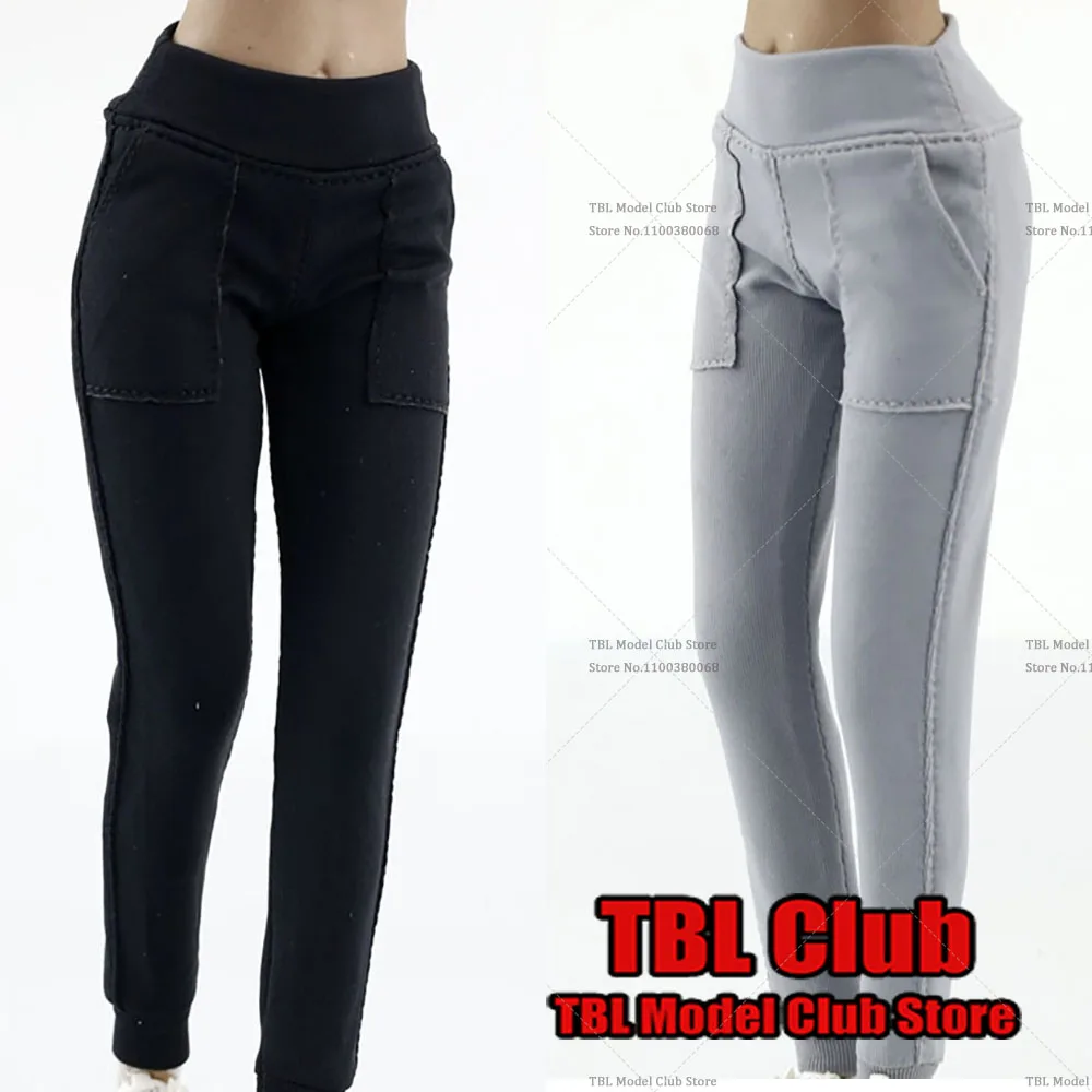

FA014 Grey/Black Color 1/6 Slim Sports Pants Fit Jogging Pencil Pants Trousers Clothes Model For 12 Inch Female Action Figure