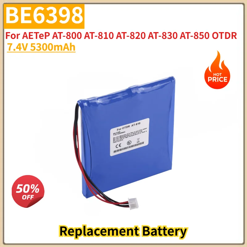 7.4V 5300mAh High Quality Battery BE6398 for AETeP AT-800 AT-810 AT-820 AT-830 AT-850 OTDR Replacement Battery
