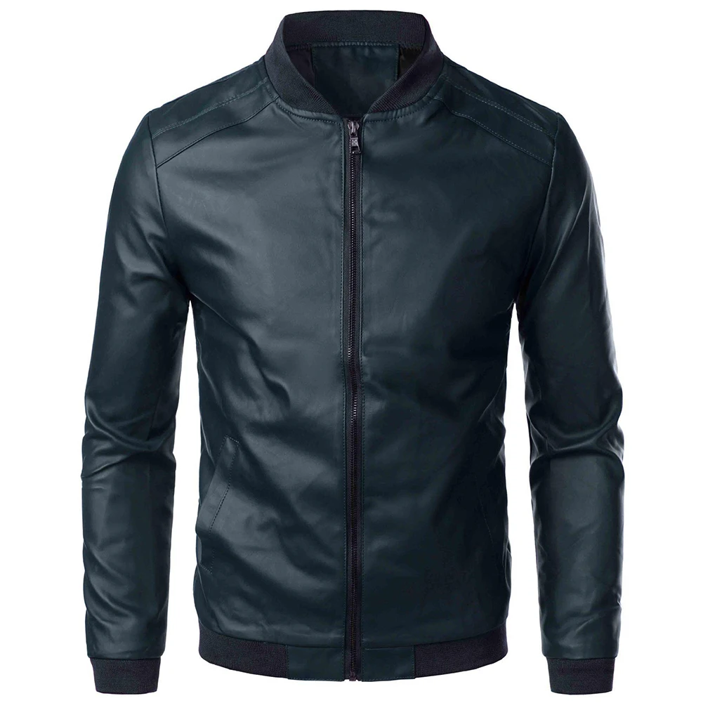 Business Outerwear Faux Leather Jacket Casual Daily Use 2XL Business Casual Jackets For Men Brand New Condition