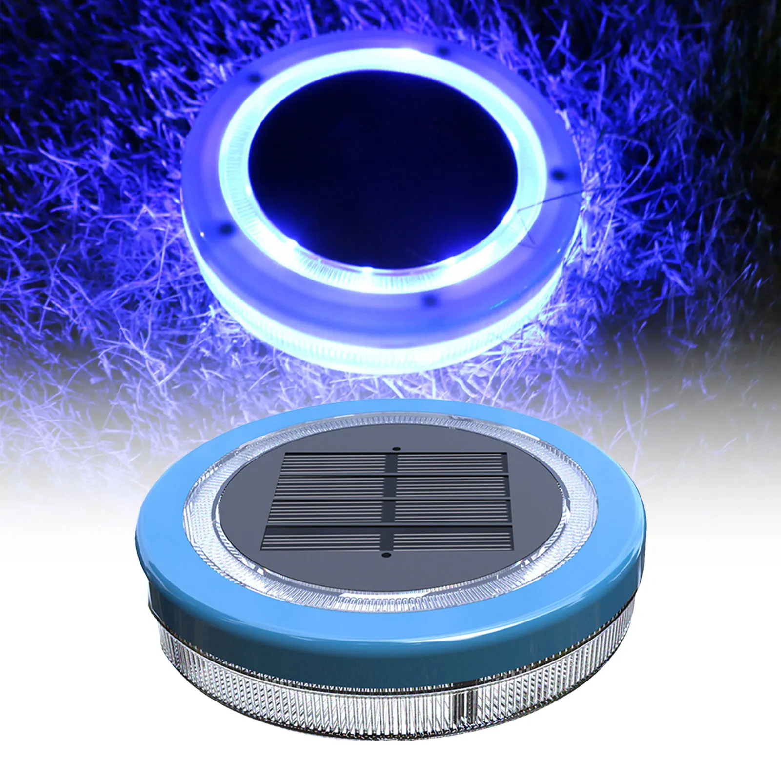 Lumière solaire flottante pour piscine, lampe de piscine étanche améliorée, lumière décorative extérieure, lumière bleue LED flottante pour jardin